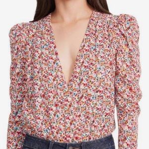 AFRM Nora Bodysuit in Red Ditsy